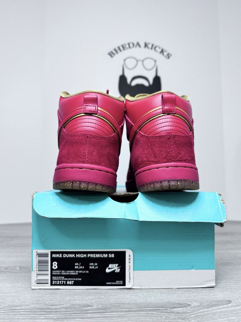 Size 8 - Nike SB Dunk High Premium CNY 2014 OG BOX Preowned 313171-667