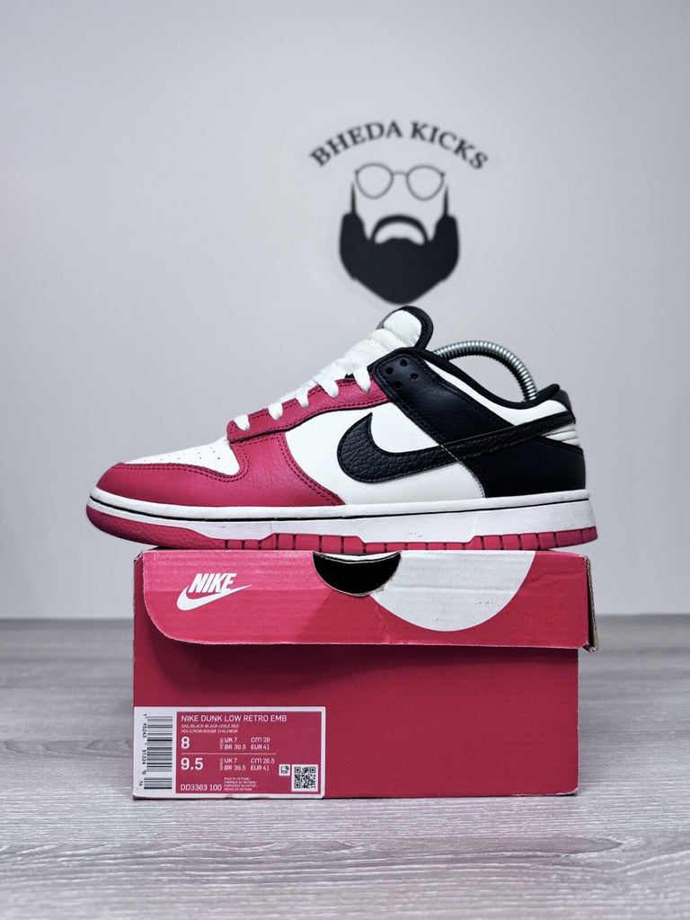 Size 8 - Nike Dunk Low EMB x NBA 75th Anniversary Bulls 2021 DD3363-100 Preowned