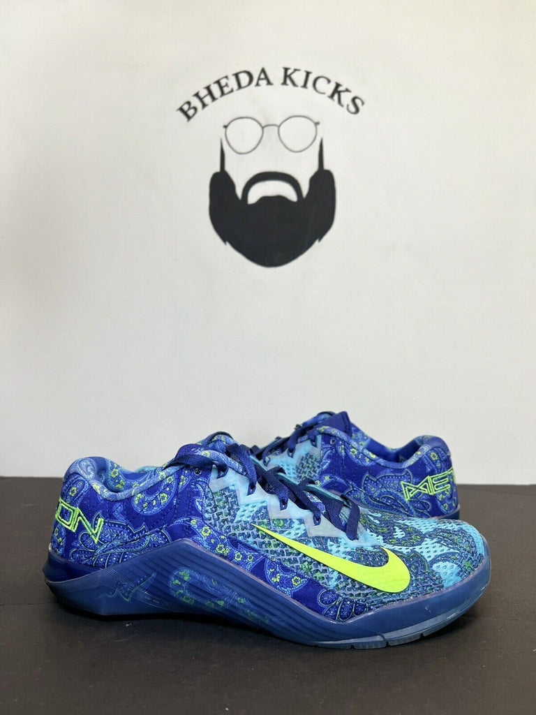 Nike Metcon 6 Amp Paisley Deep Royal Blue Electric Green CZ0602 434 Size 11 Rare