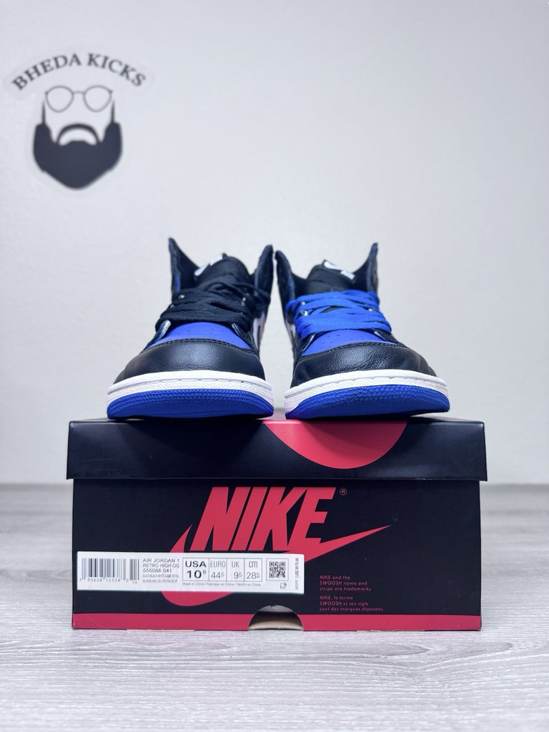 Size 10.5 -Nike Air Jordan 1 Retro High OG Royal Toe Blue White Black 555088-041