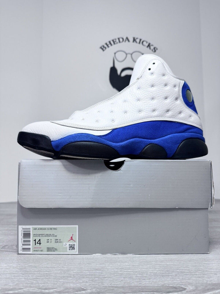 Size 13 - Jordan 13 Retro White Hyper Royal Black 414571-117 Men's (Rep Box)