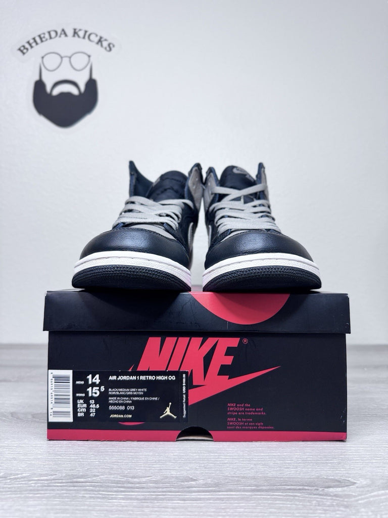 Size 14 - Air Jordan 1 Retro High OG Shadow Toe 2018 Mens Sneakers 555088-013