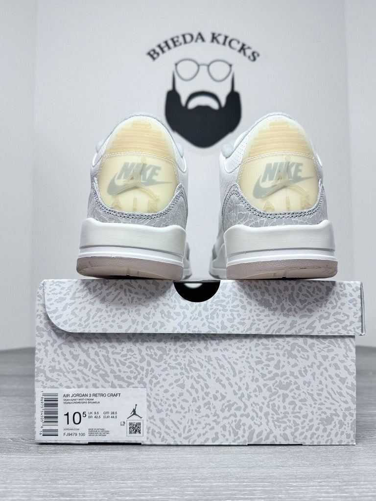 Size 10.5 - Air Jordan 3 Retro SE Craft Ivory FJ9479-100 Preowned Clean