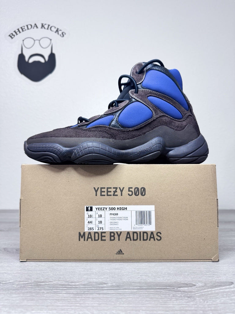 Size 10.5 - adidas Yeezy 500 High Tyrian Blue Black FY4269 Sneaker Preowned