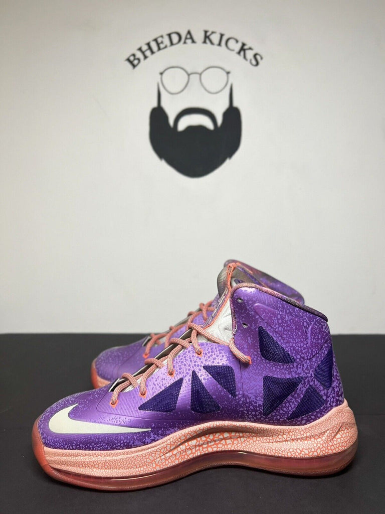 Nike Air Lebron 10 X GS Area 72 All Star Purple Size 5Y Preowned Og Rare Clean