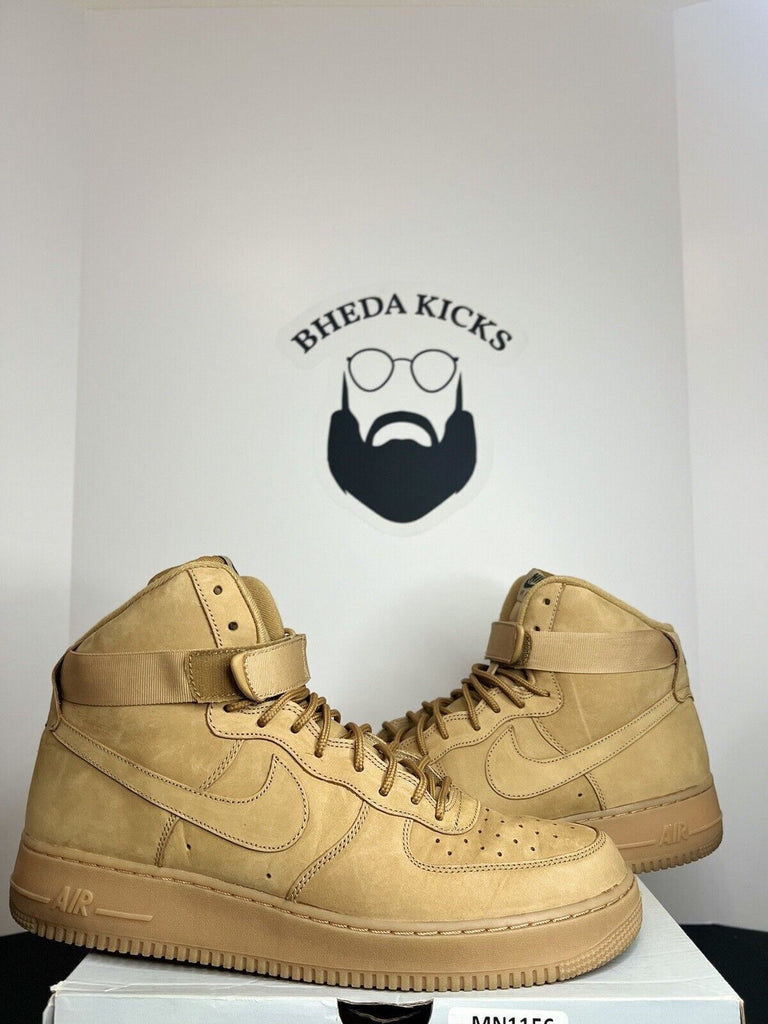 Nike Air Force 1 High Flax 2015 Wheat Gold Light Brown 806403-200 Men’s Size 13