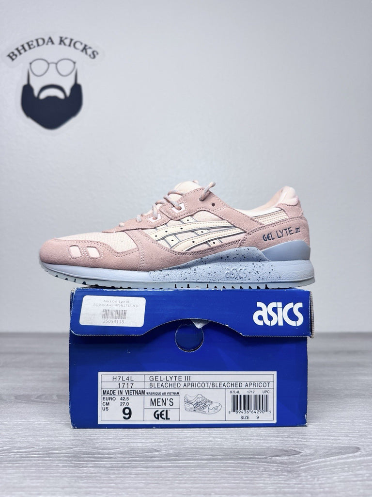 Size 9 - Asics Gel-Lyte III 'Bleached Apricot' Men's Beige Gray H7L4L-1717 NEW