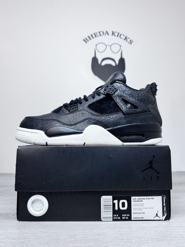 Size 10 - Nike Air Jordan 4 IV Retro Premium Black Pony Pinnacle 819139-010