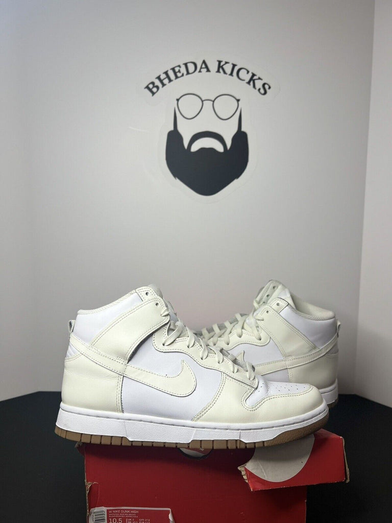 Nike Dunk High Sail Gum White Leather Women's Sneakers DD1869-109 Size 10.5W