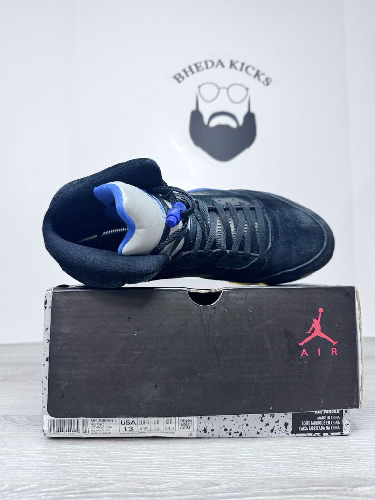 Size 13 - Jordan 5 Retro Mid Racer Blue Black Suede Leather (CT4838-004)