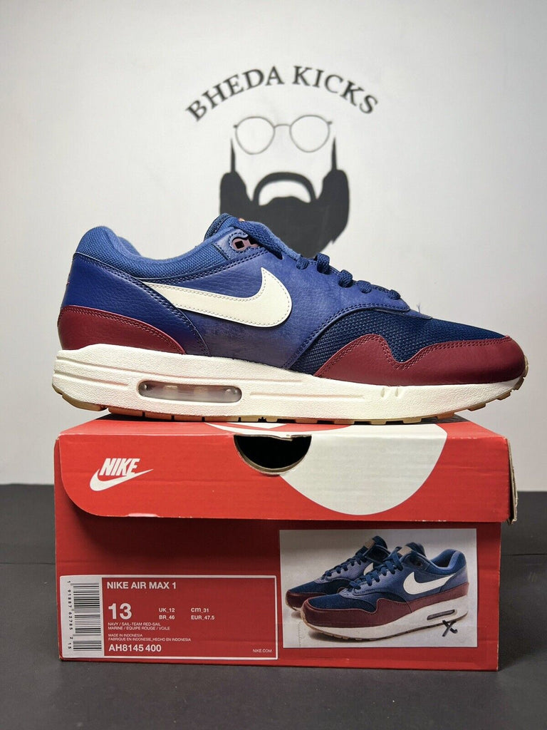 Nike Air Max 1 Navy Team Red Gum Men’s Size 13 (AH8145-400) Preowned Og Rare