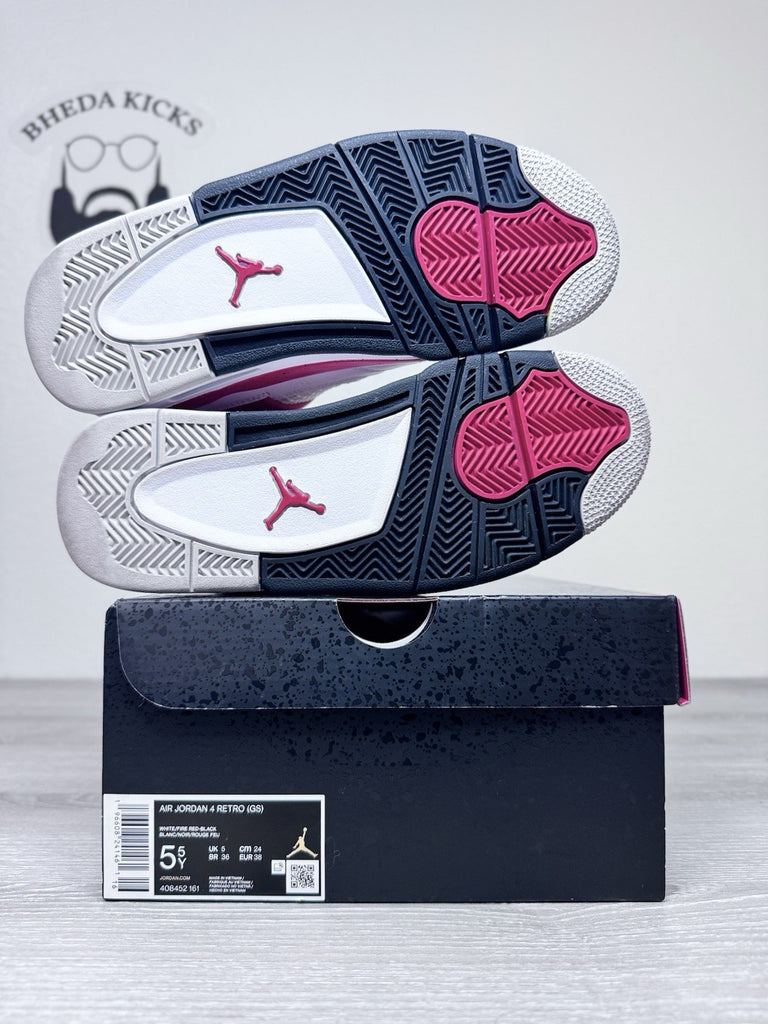 Size 5.5y - 2023 Nike Air Jordan 4 Retro GS Red Cement 408452-161 Preowned