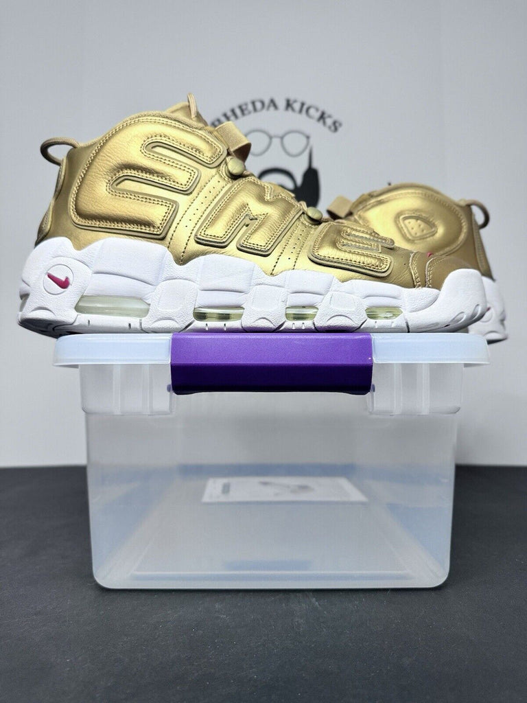 Supreme Air More Uptempo Nike Metallic Gold Suptempo 902290-700 Men’s Size 14