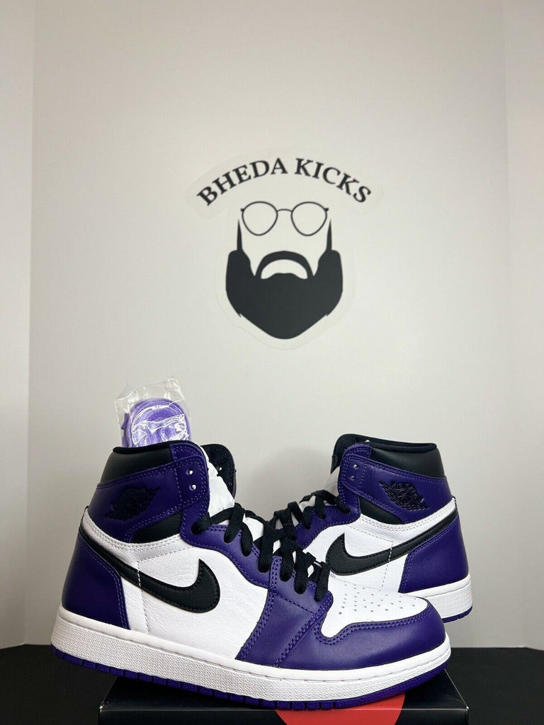 Nike Air Jordan 1 High Court Purple White Preowned 555088-500 OG Men’s Size 8.5