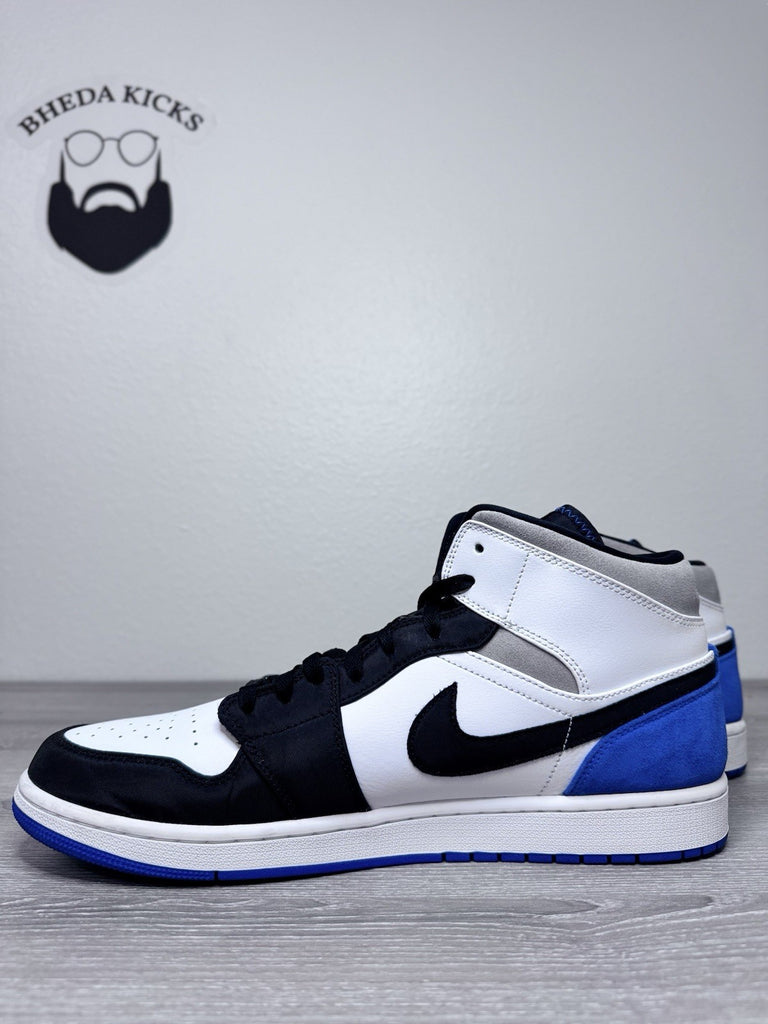 Size 15 - Nike Air Jordan 1 Mid SE Royal Black Toe 852542-102 Preowned