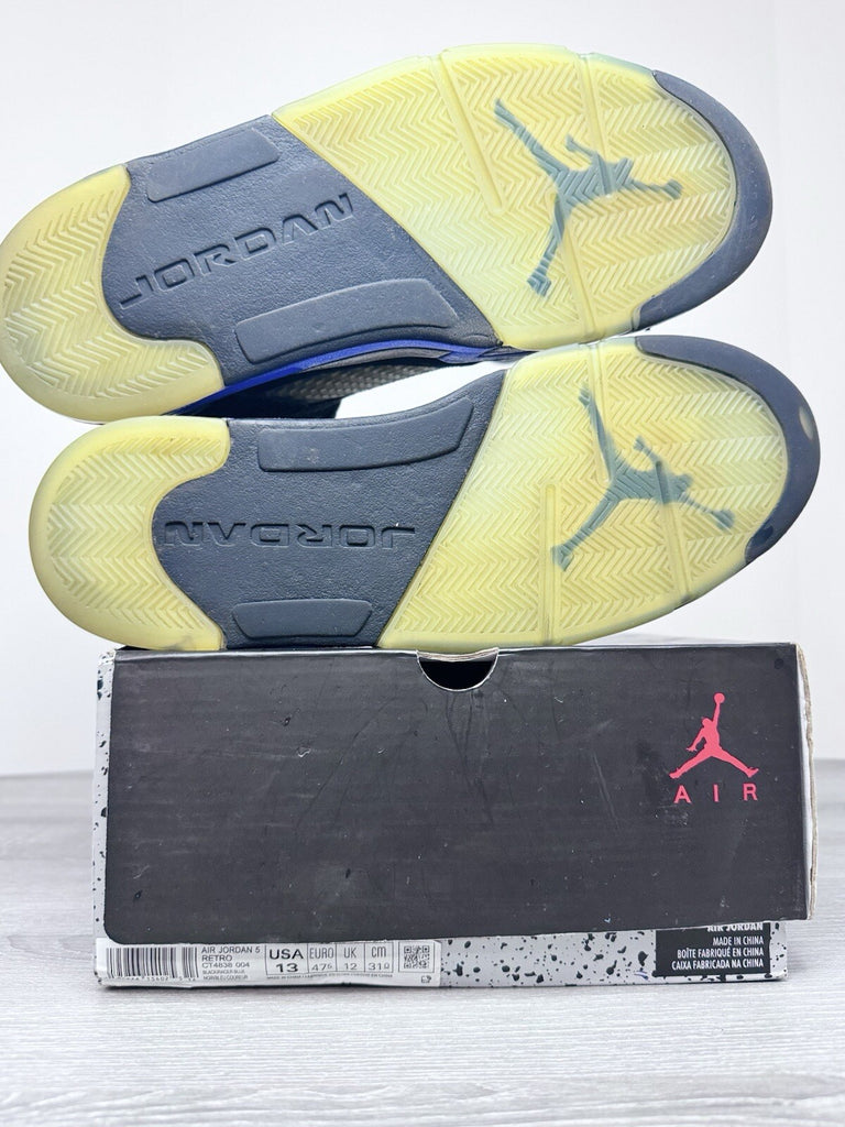 Size 13 - Jordan 5 Retro Mid Racer Blue Black Suede Leather (CT4838-004)