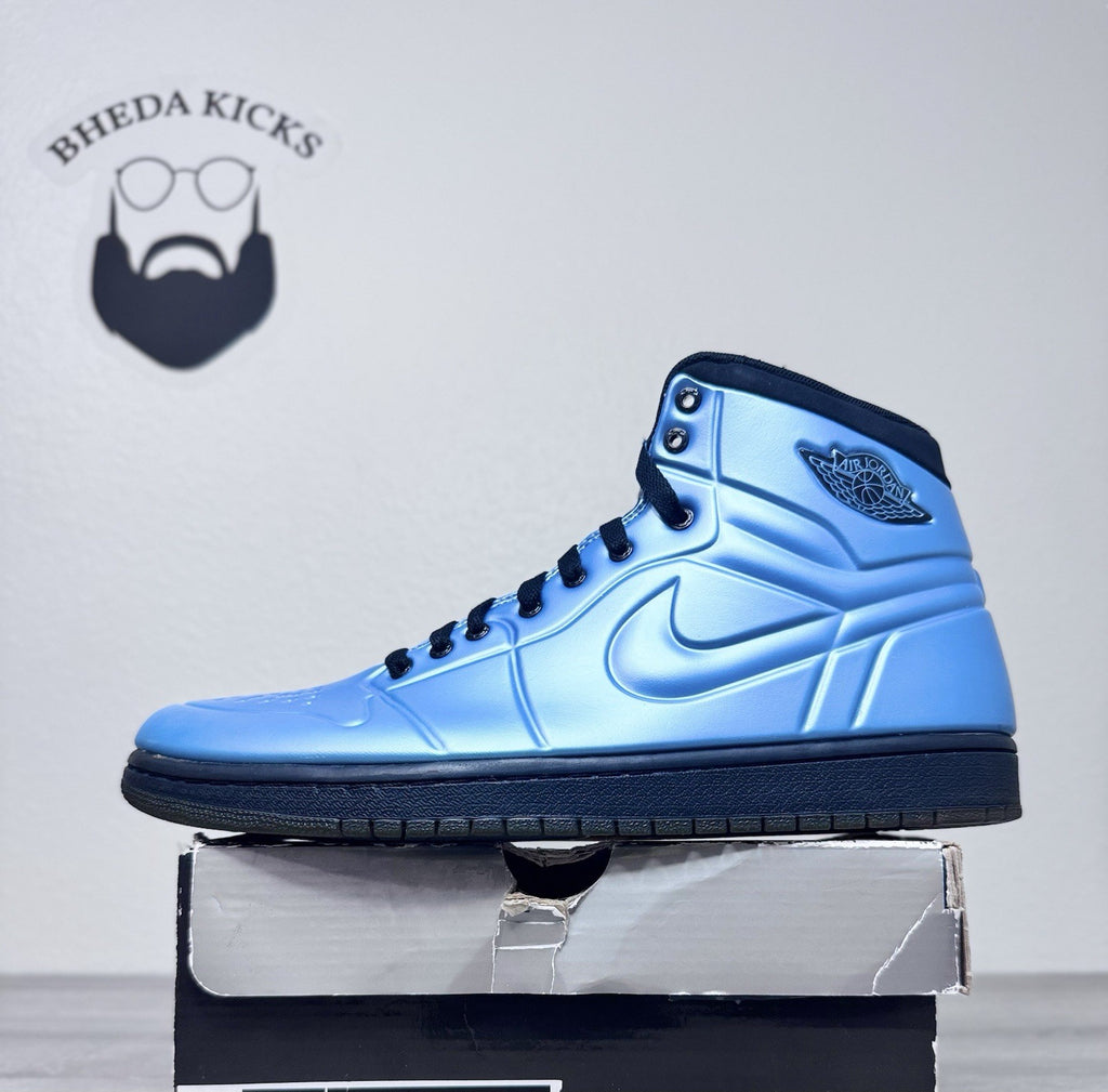 Size 10 - Air Jordan 1 High Anodized Blue Black 414823-401 Nike Retro Foam