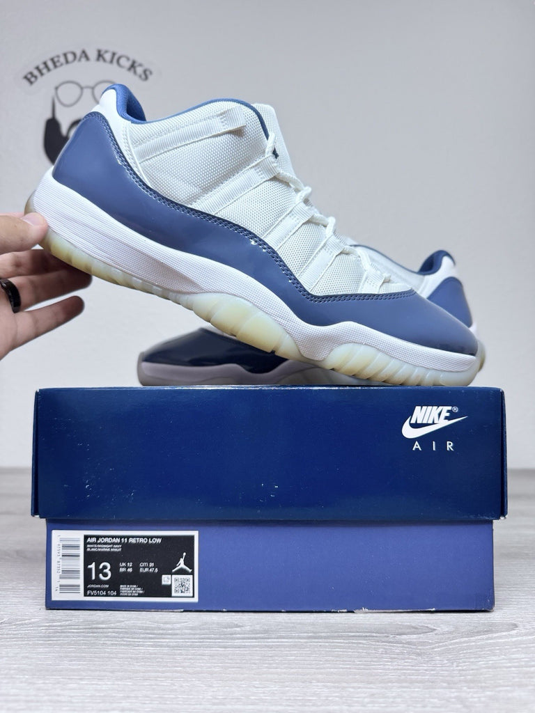 Size 13 - Nike Air Jordan 11 Retro Low White Diffused Navy Blue Men's FV5104-104