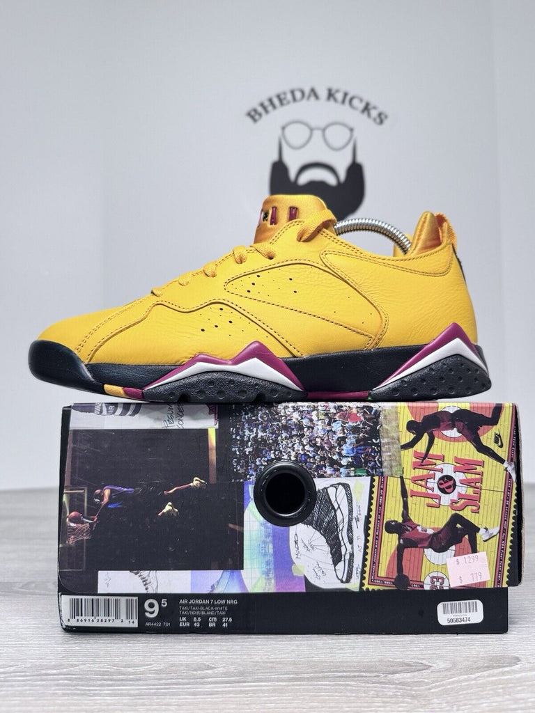 Size 9.5 - Air Jordan 7 Retro NRG Low Taxi Black Yellow Leather (AR4422-701)