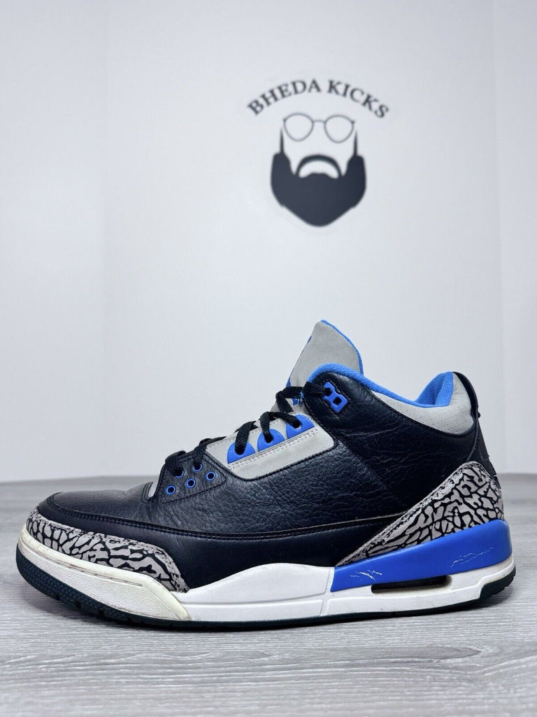 Size 13 - Nike Air Jordan 3 Retro Sport Blue Black Wolf Grey (136064-057)