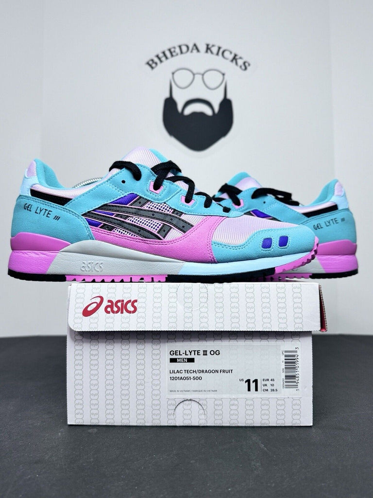 ASICS GEL-LYTE III OG 1201A051-500 Lilac Tech Dragon Fruit Worn 1x Men’s Size 11