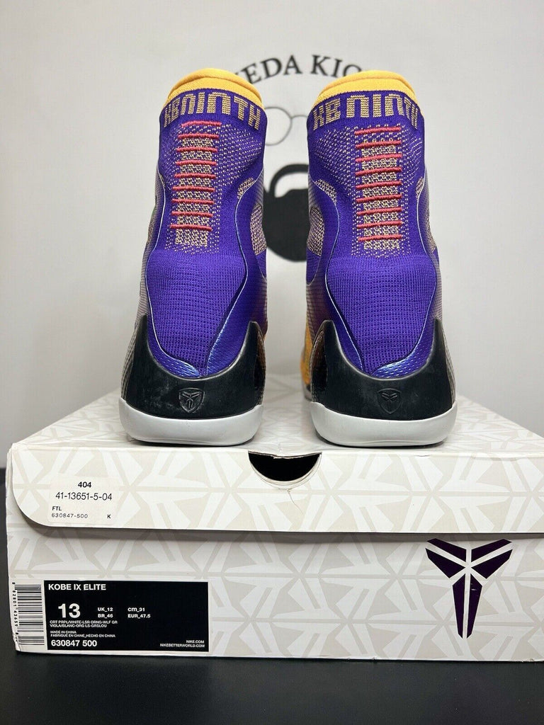 Nike Kobe 9 IX Elite Showtime Team Collection Lakers 630847-500 Size 13 NEW 2014