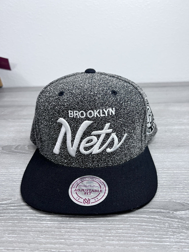 Brooklyn Nets Mitchell & Ness Snapback Hat Cap Men NBA Basketball Black Grey