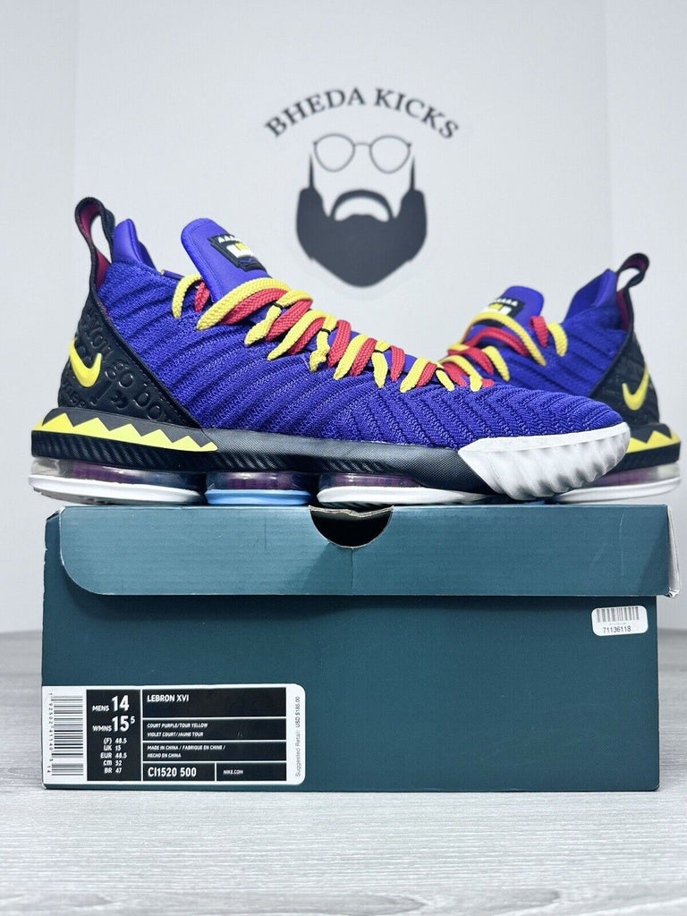 Size 14 - Nike Lebron XVI 16 "MARTIN" Court Purple Tour Yellow CI1520-500