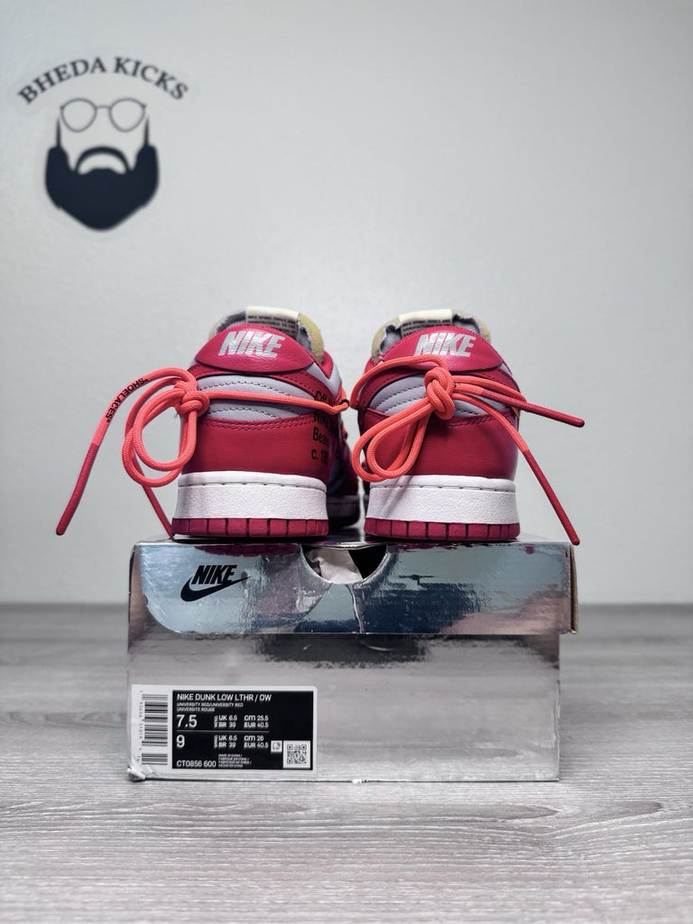 Size 7.5 - Off-White Nike Dunk Low “University Red” CT0856-600 Preowned CLEAN