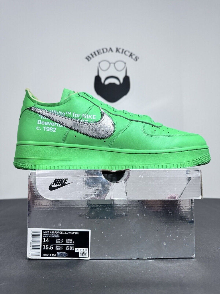 Nike Air Force 1 Low Off-White Brooklyn Green Spark DX1419-300 Men’s Size 14