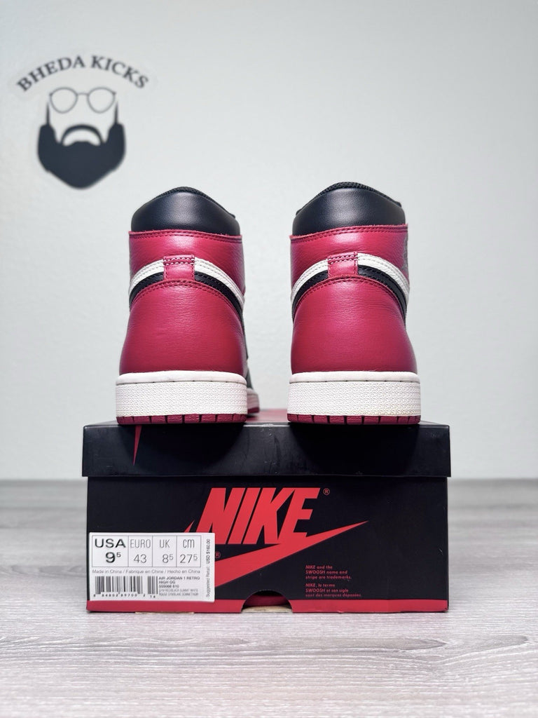 Size 9.5 - Air Jordan 1 Retro High OG Bred Toe Men's Sneakers 555088-610 Worn 1x