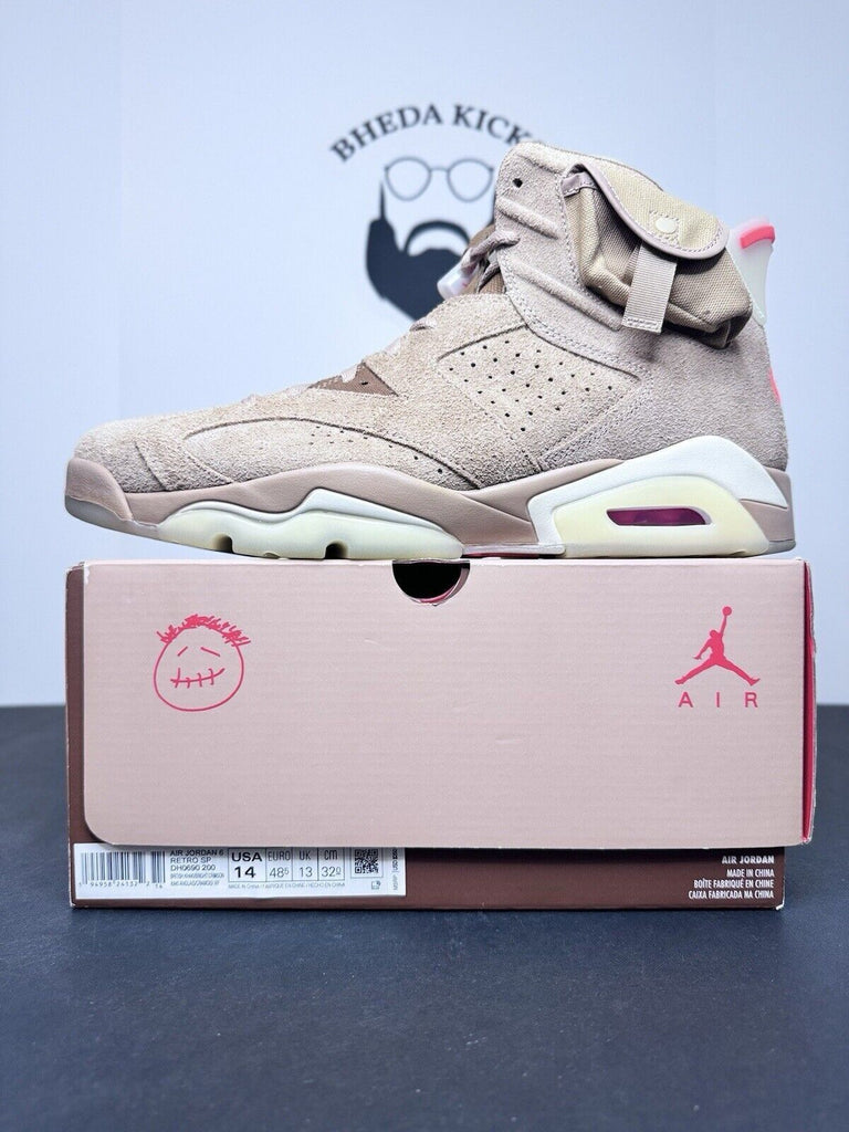 Travis Scott x Air Jordan 6 Retro 'British Khaki' DH0690-200 Mens’s Size 14