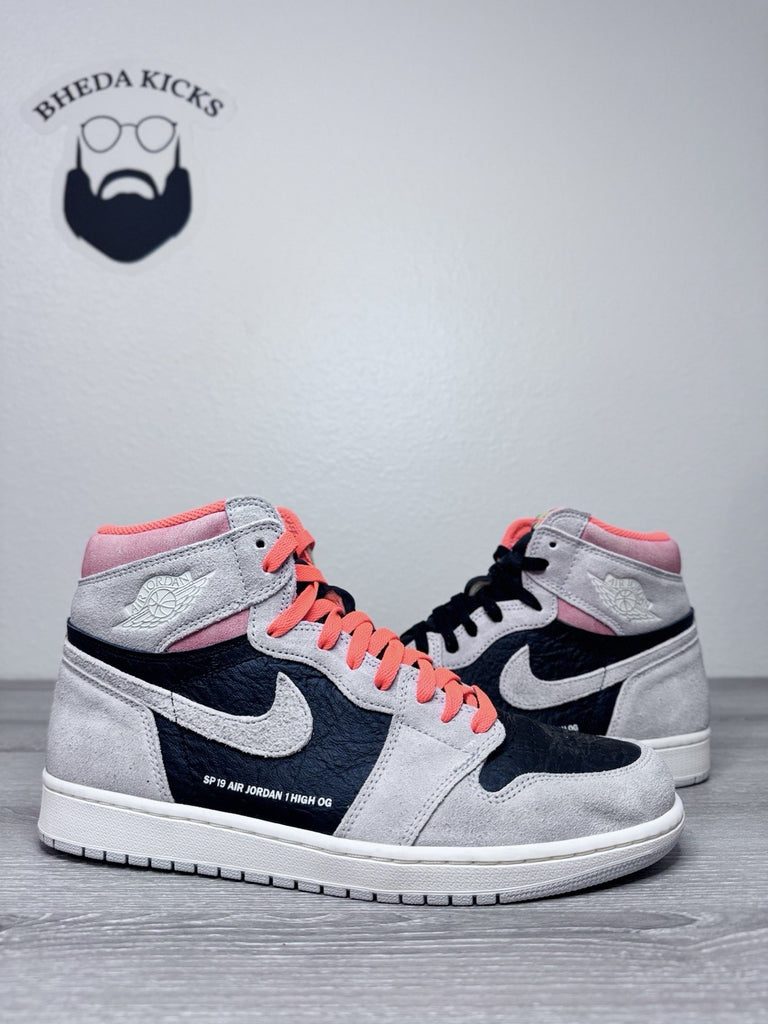 Size 10.5 - Jordan 1 Retro High OG Neutral Grey Hyper Crimson 555088-018