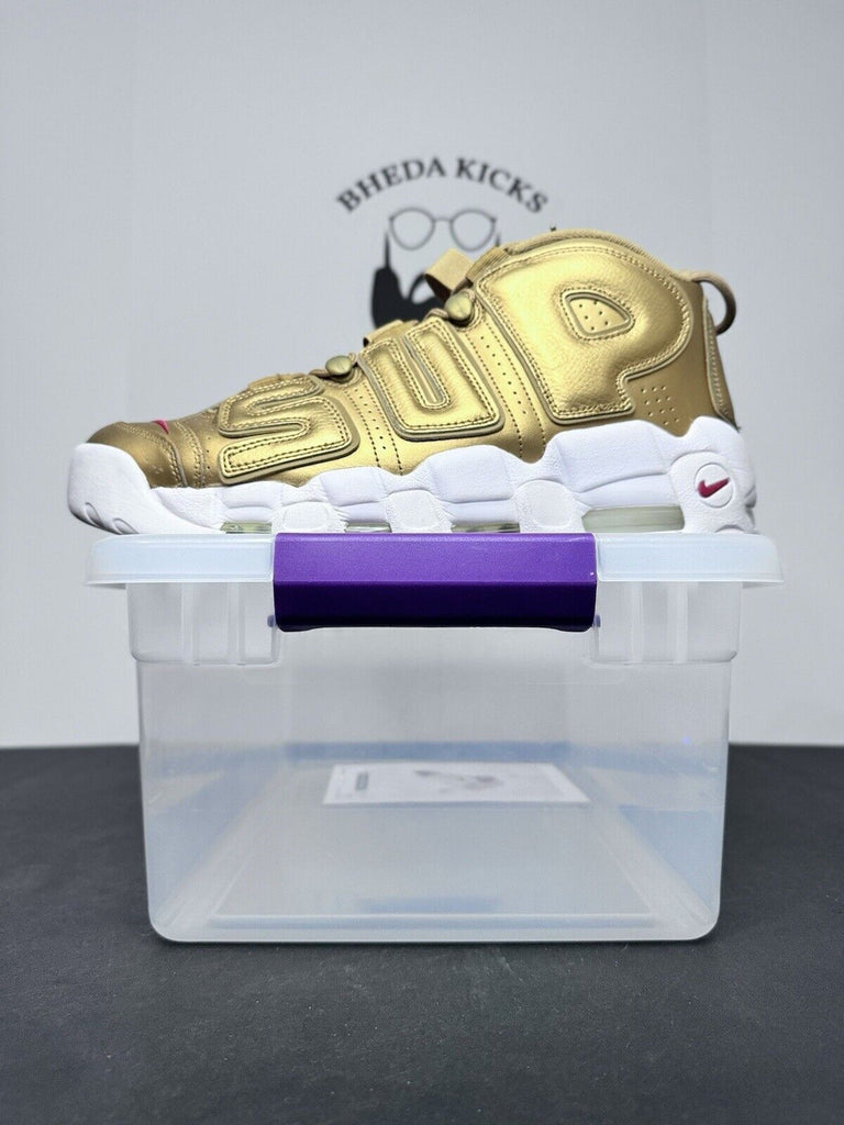 Supreme Air More Uptempo Nike Metallic Gold Suptempo 902290-700 Men’s Size 14