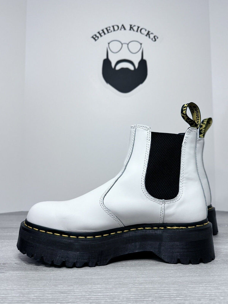 Dr. Martens 2976 QUAD White Smooth Leather Chelsea Boots Men’s Size 9