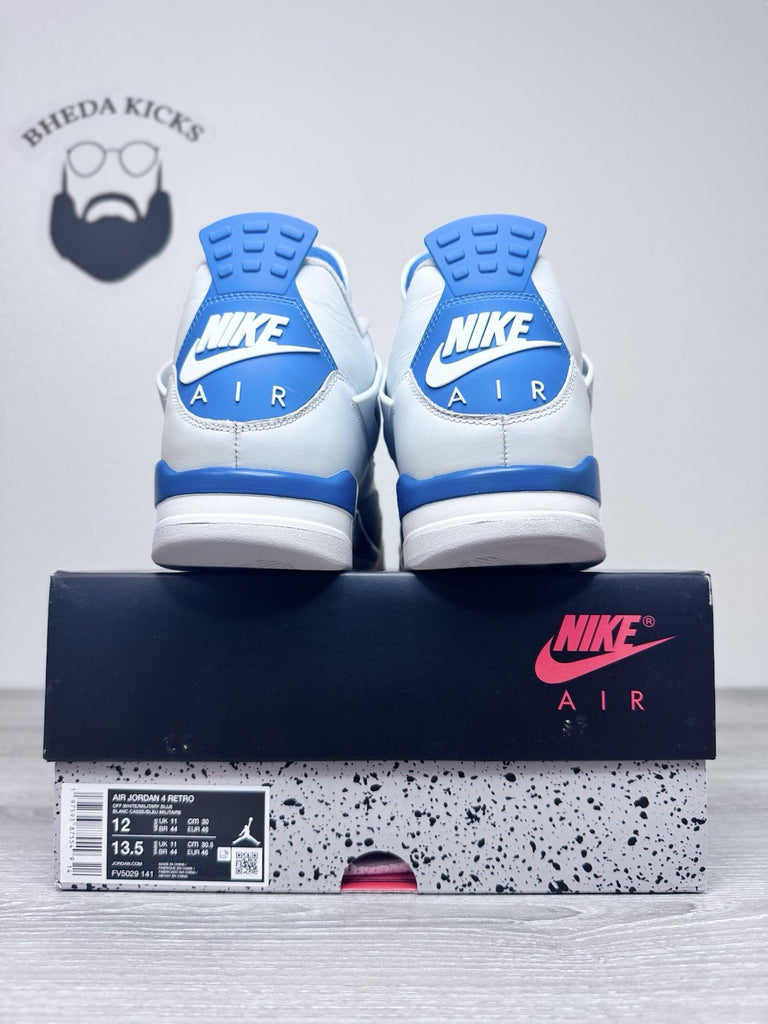 Size 12 - Nike Air Jordan 4 Retro Shoes Preowned Military Blue FV5029-141