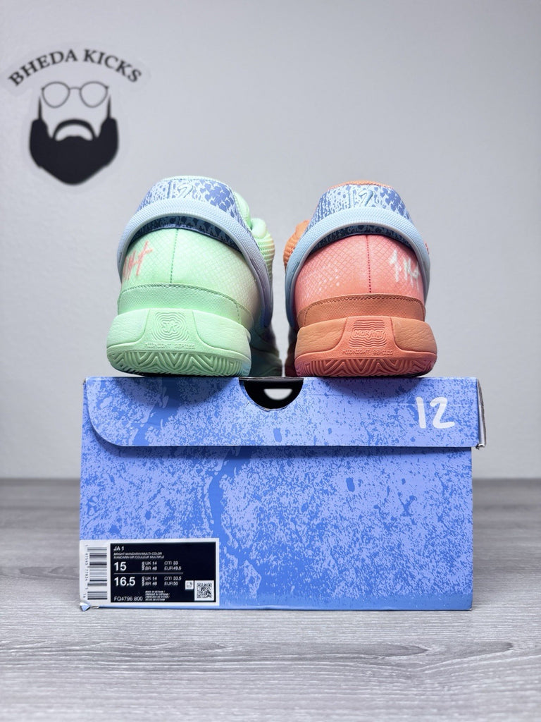 Size 15 - Nike Ja 1 Mismatched Bright Mandarin Orange Green FQ4796-800 Preowned