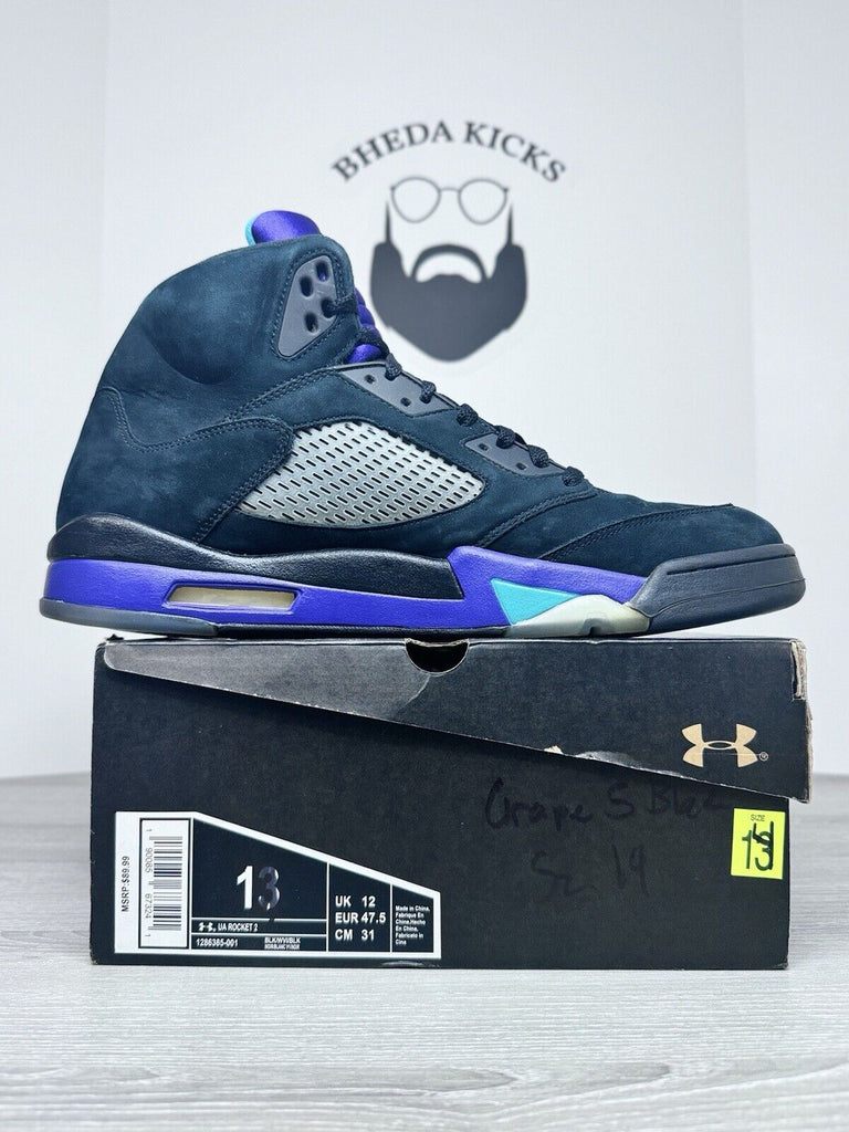 Size 14 -  Jordan 5 Retro Black Grape 136027-007 OG  Preowned Authentic Rare