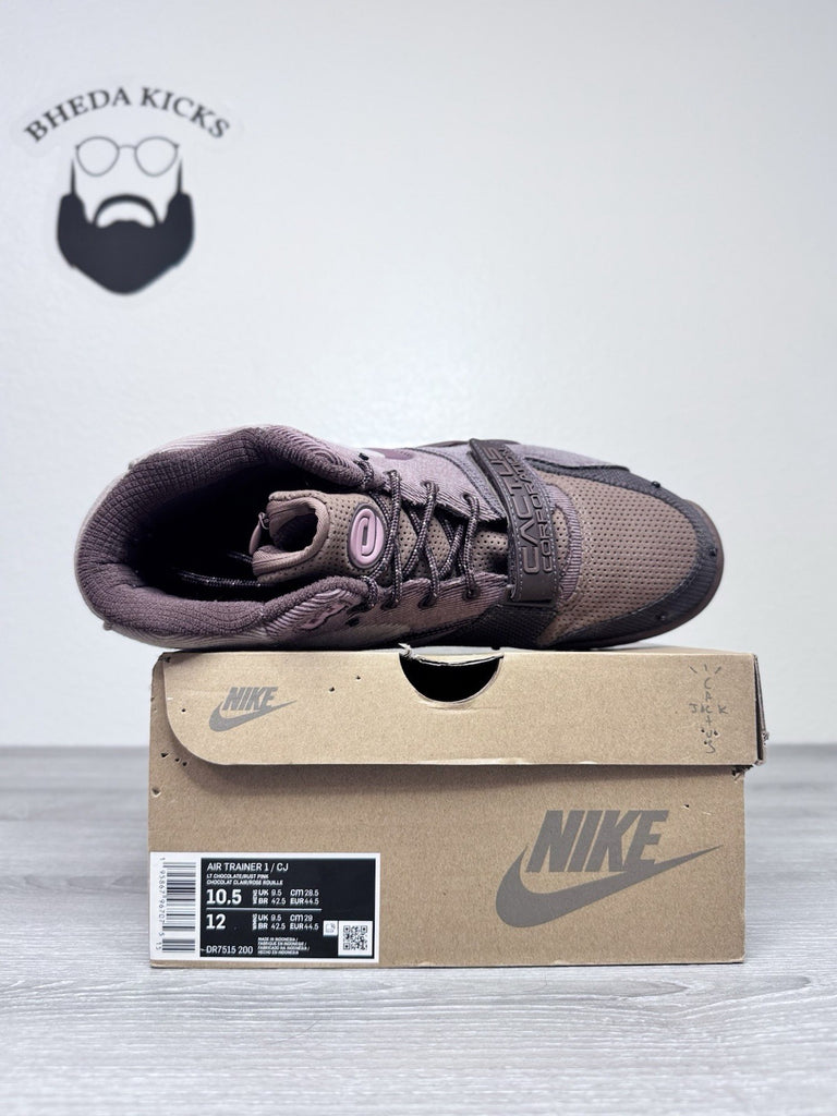 Size 10.5 - Nike Travis Scott x Air Trainer 1 SP Chocolate DR7515-200 Preowned