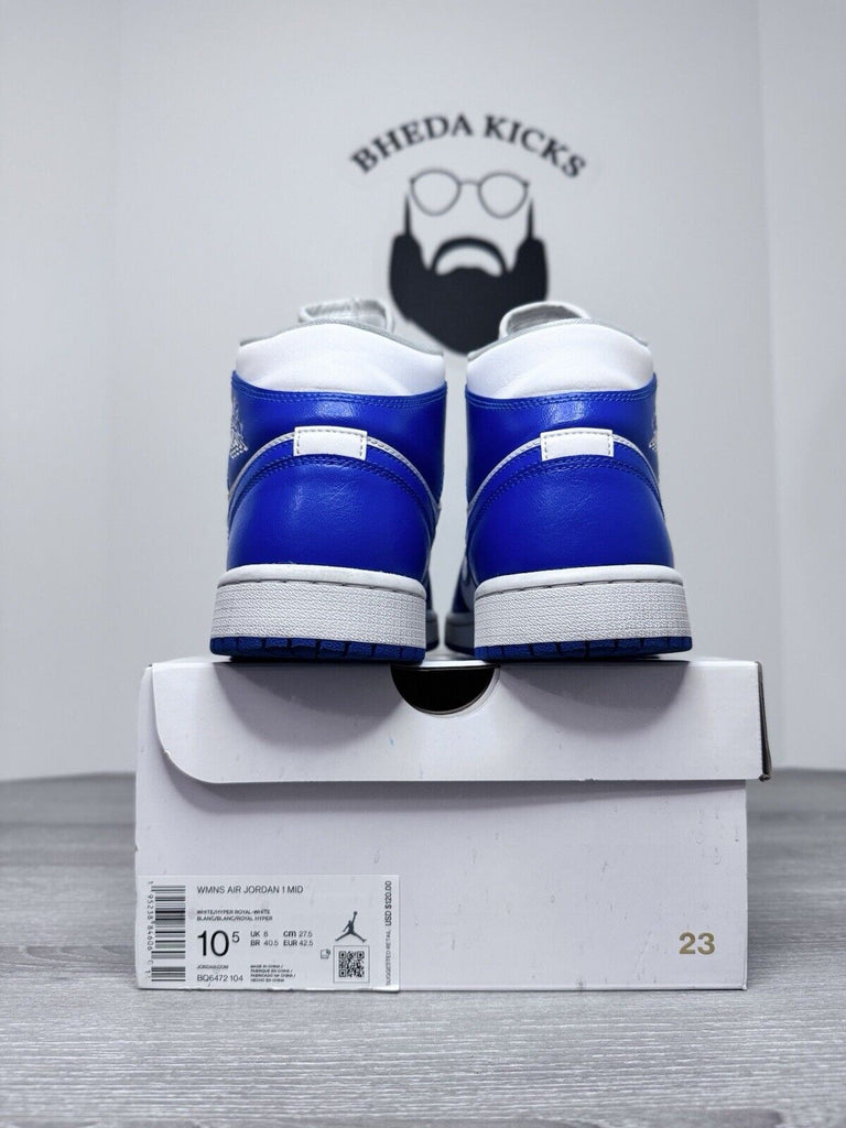 Size 10.5W (9 Men’s) - Nike Air Jordan 1 Mid Kentucky Blue BQ6472-104 Preowned