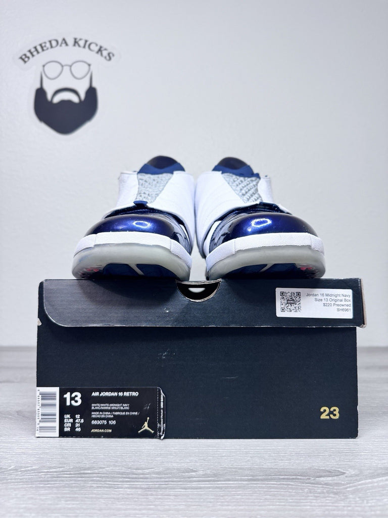 Size 13 - Air Jordan 16 Retro 2016 Midnight Navy 683075-106 Preowned Authentic