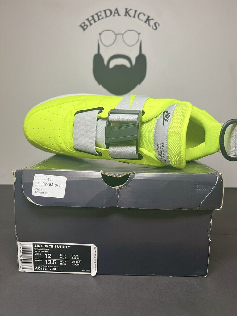 Nike Air Force 1 Low Utility Volt Men's Size 12 2018 AO1531-700 Preowned Og Rare