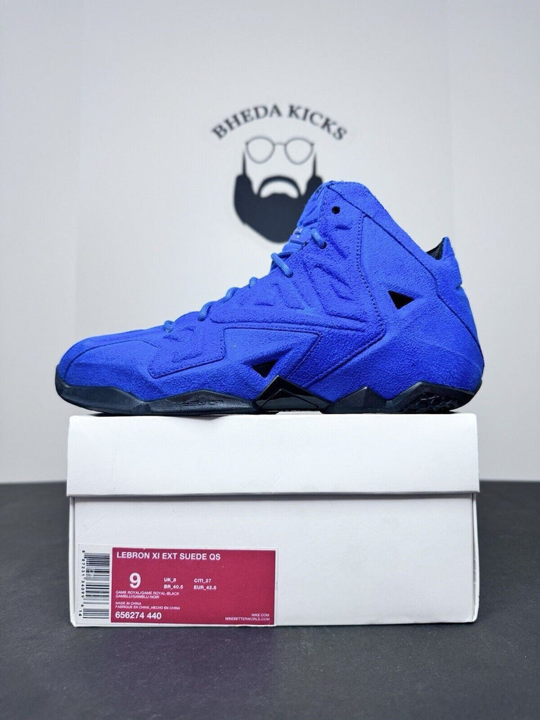 NEW DS 2014 Nike LeBron 11 EXT QS "Blue Suede" 656274-440 Men’s Size 9