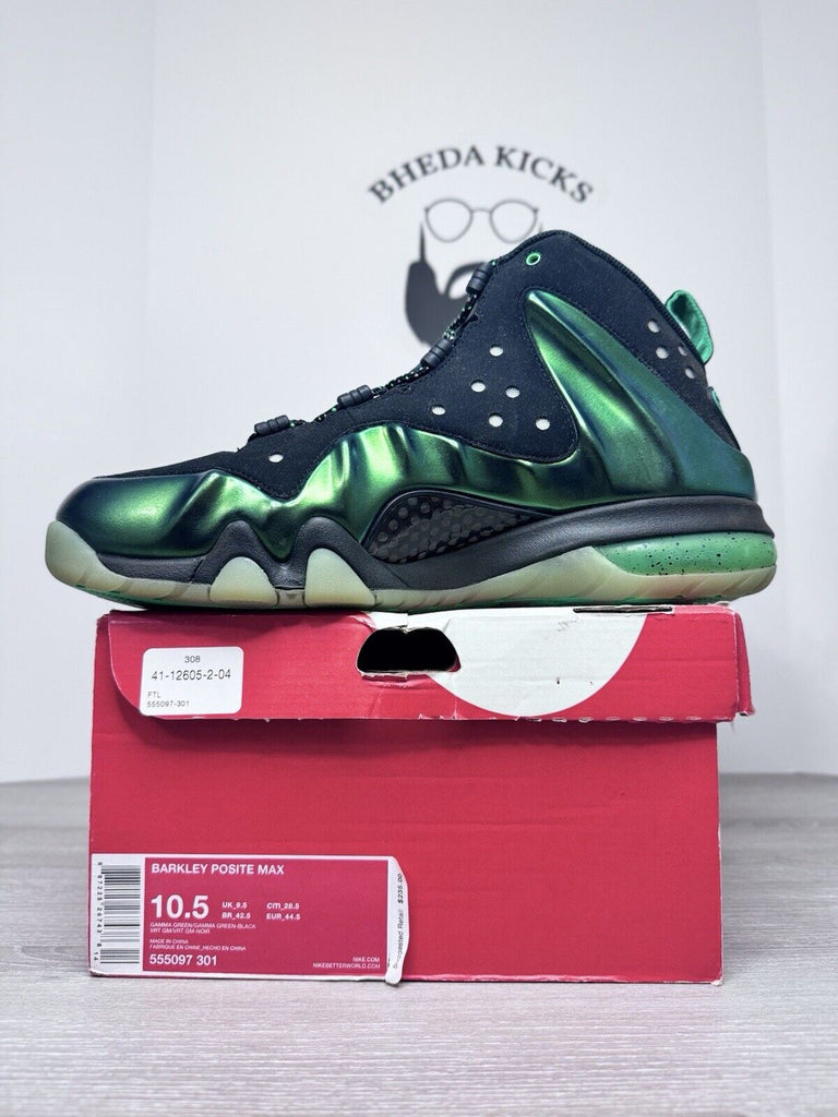 Size 10.5 - Nike Air Barkley Posite Max Gamma Green Black 555097-301 NEW DS