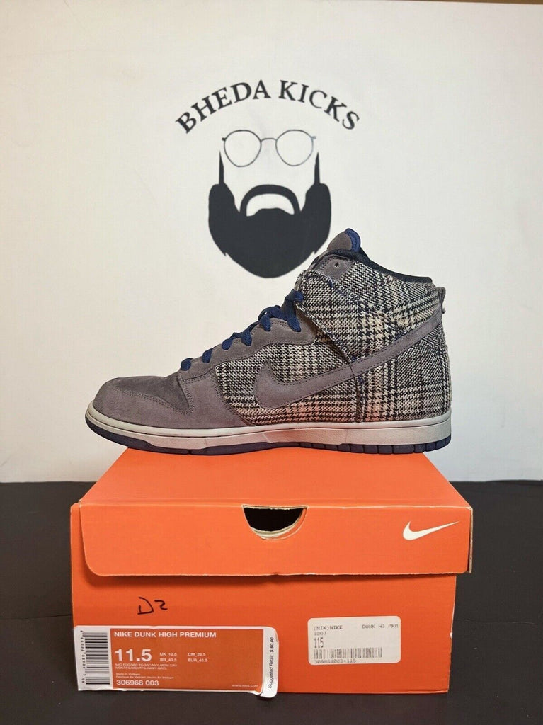 Nike Dunk High Premium Tweed Pack 2007 size 11.5 306968-003 Preowned Og Rare