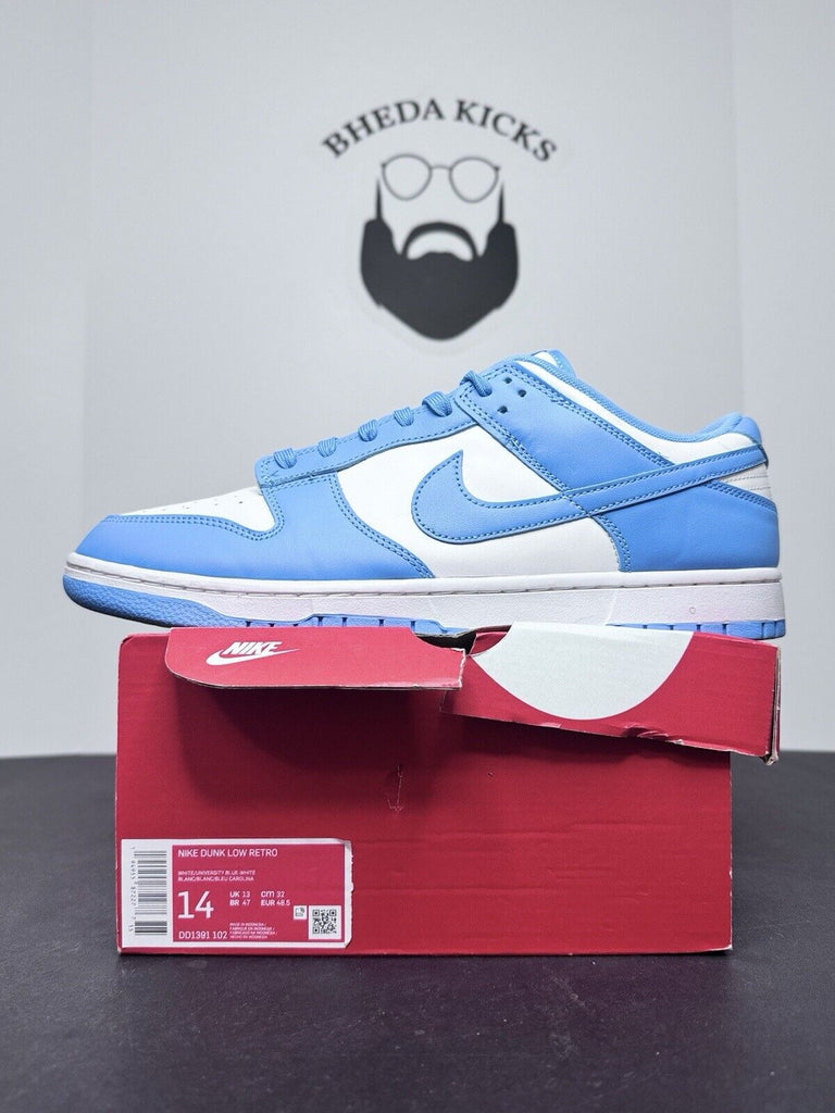 Nike Dunk Low University Blue UNC DD1391-102 Preowned Authentic Men’s Size 14