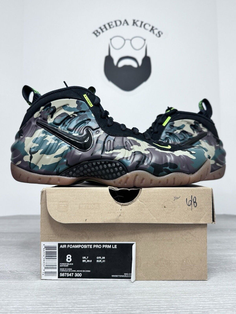 Size 8 - Nike Air Foamposite Pro Prm Le Green Army Camo 2013 587547-300