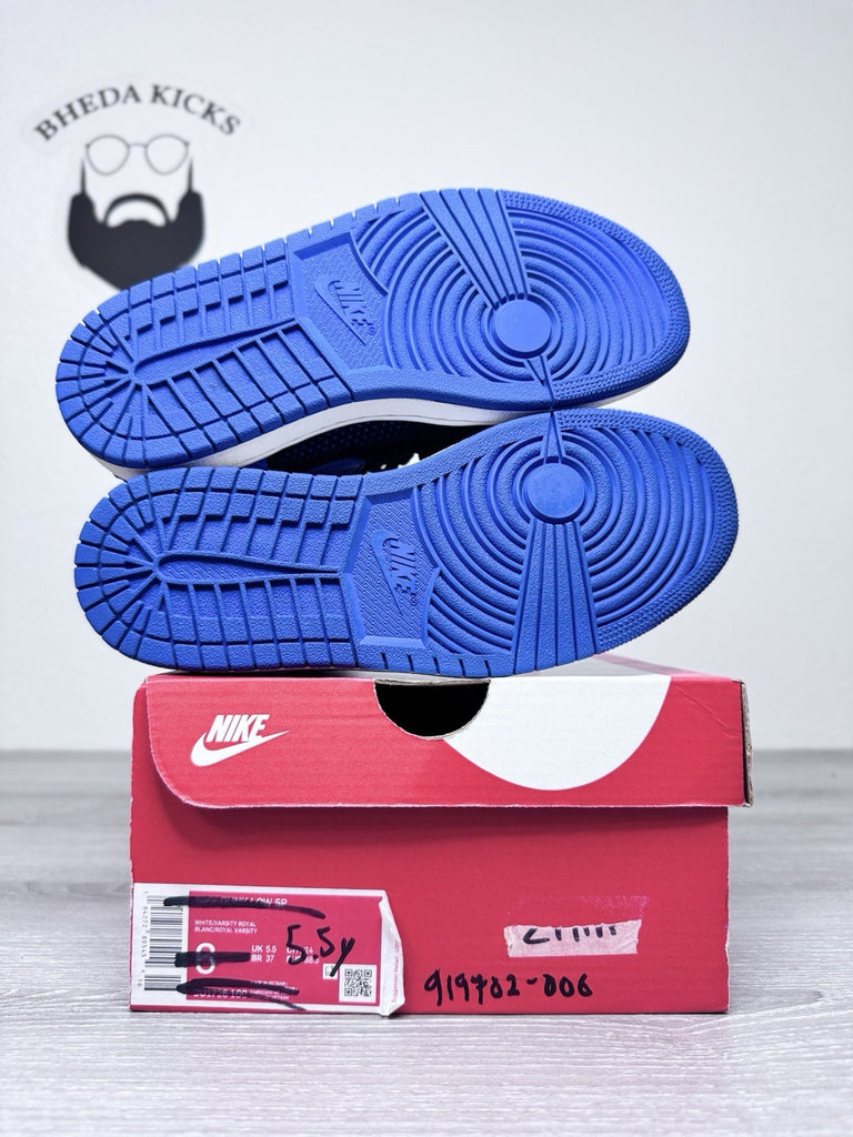Size 5.5y - Nike Air Jordan 1 Retro High Flyknit Royal Blue GS 919702-006 2017
