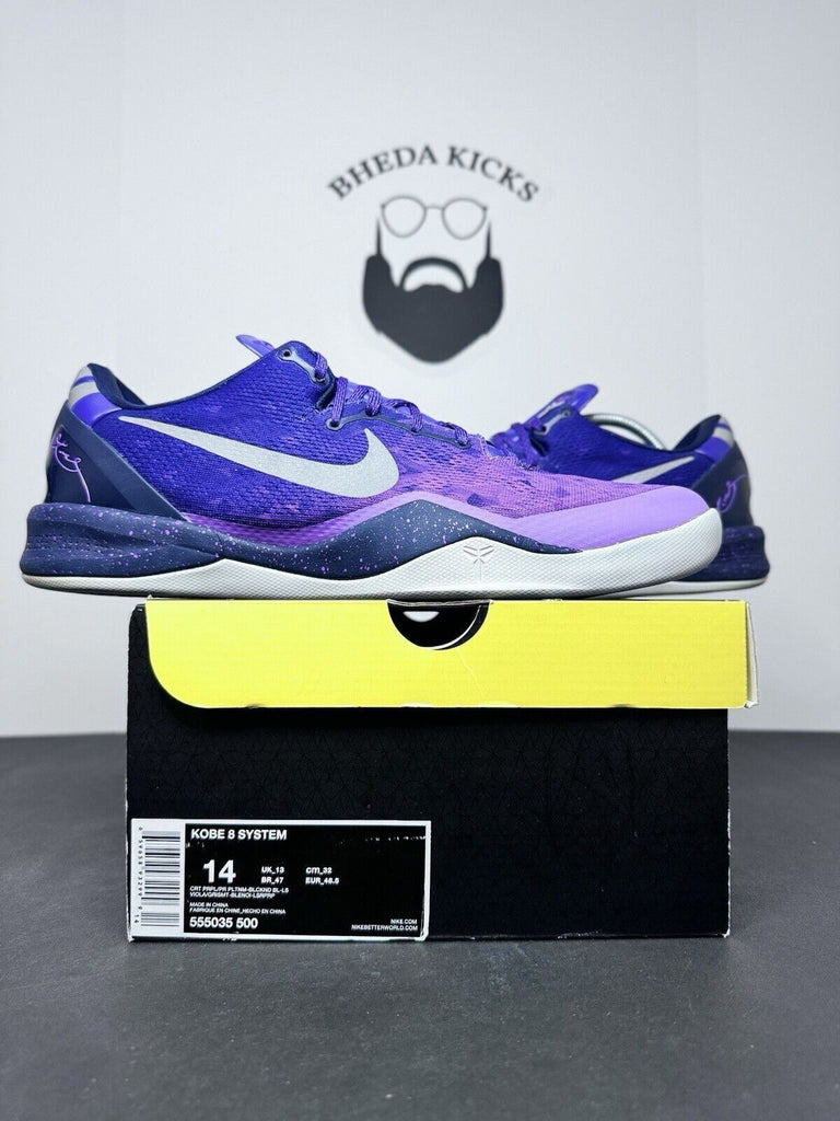 Nike Kobe 8 VIII System Purple Gradient Playoff 555035-500 Men’s Size 14