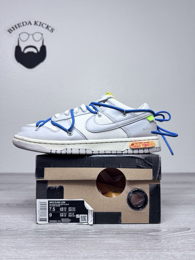 Size 7.5 - Nike Dunk Low Off White Lot 10 DM1602-112 OG Retro Clean Preowned